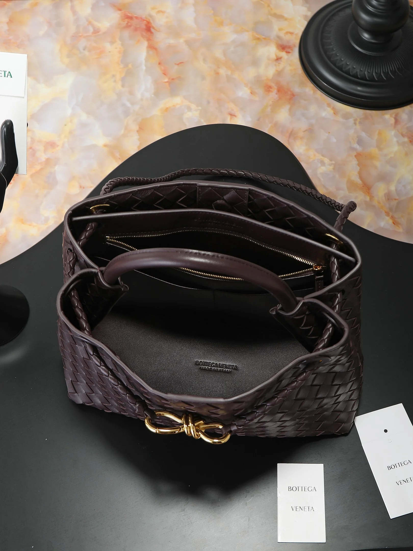 BOTTEGA VENETA Shoulder Bags Nappa Lambskin (Brown-Gold) 32X24X12 A130202608080549 - Image 8