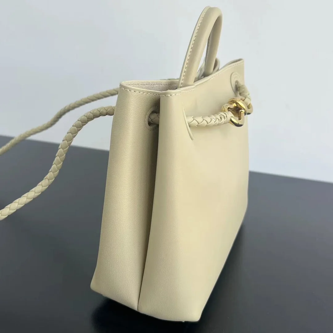 BOTTEGA VENETA Top Handle Bags Calf Leather (Cream-Gold) 25X22X10 A080202608080856 - Image 2