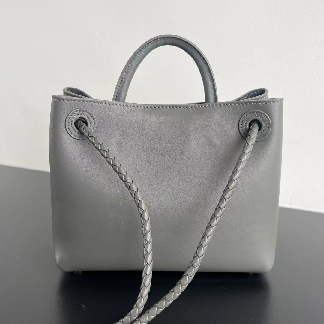BOTTEGA VENETA Top Handle Bags Calf Leather (Grey-Gold) 25X22X10 A080202608080853 - Image 3