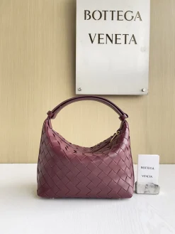 BOTTEGA VENETA Top Handle Bags Intrecciato Leather (Burgundy) 22X13X9CM F80202608080214