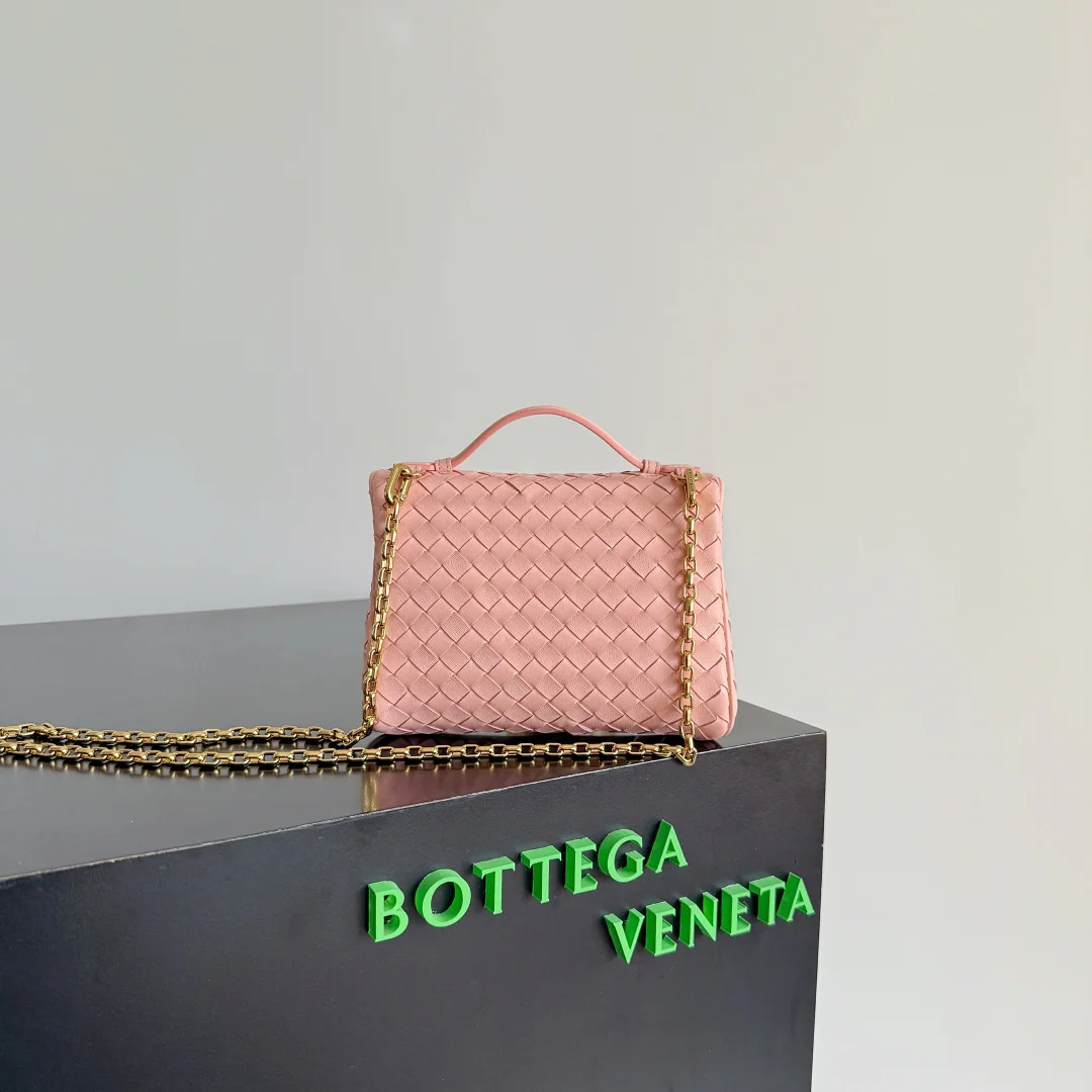 BOTTEGA VENETA Top Handle Bags Lamb Leather (Pink-Gold) 19X14X3CM G80202608080105 - Image 2