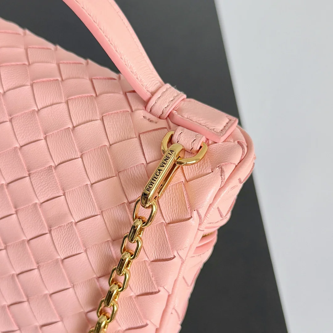 BOTTEGA VENETA Top Handle Bags Lamb Leather (Pink-Gold) 19X14X3CM G80202608080105 - Image 3