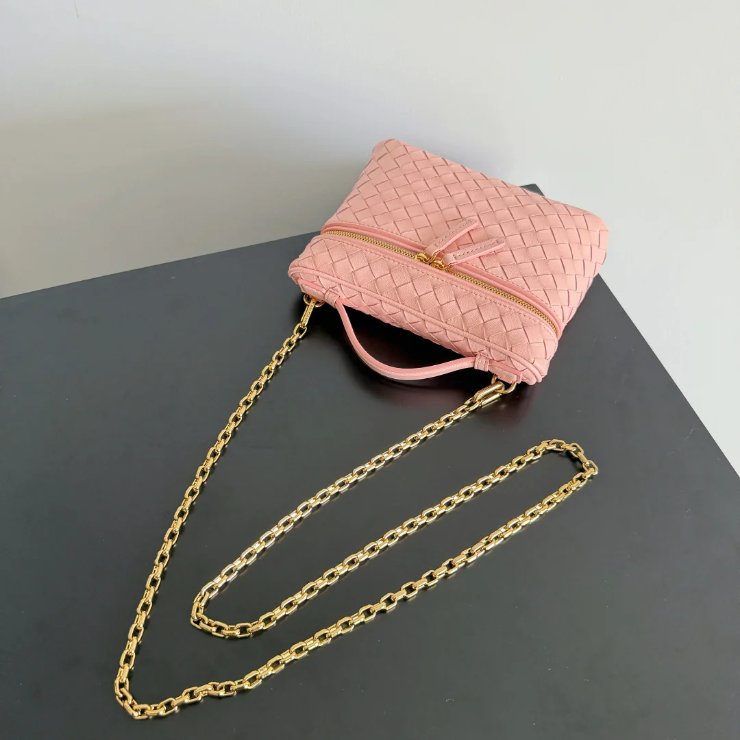 BOTTEGA VENETA Top Handle Bags Lamb Leather (Pink-Gold) 19X14X3CM G80202608080105 - Image 6