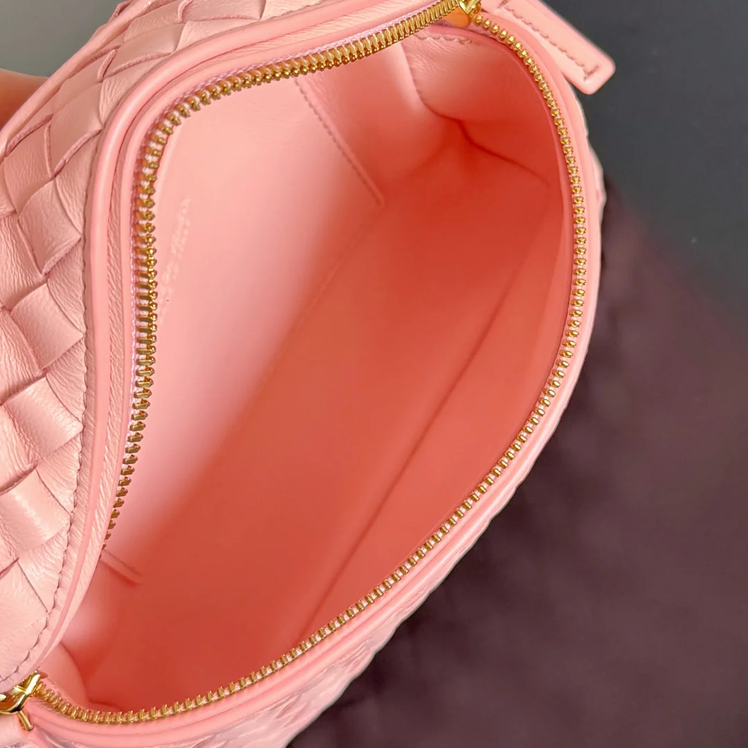 BOTTEGA VENETA Top Handle Bags Lamb Leather (Pink-Gold) 19X14X3CM G80202608080105 - Image 8