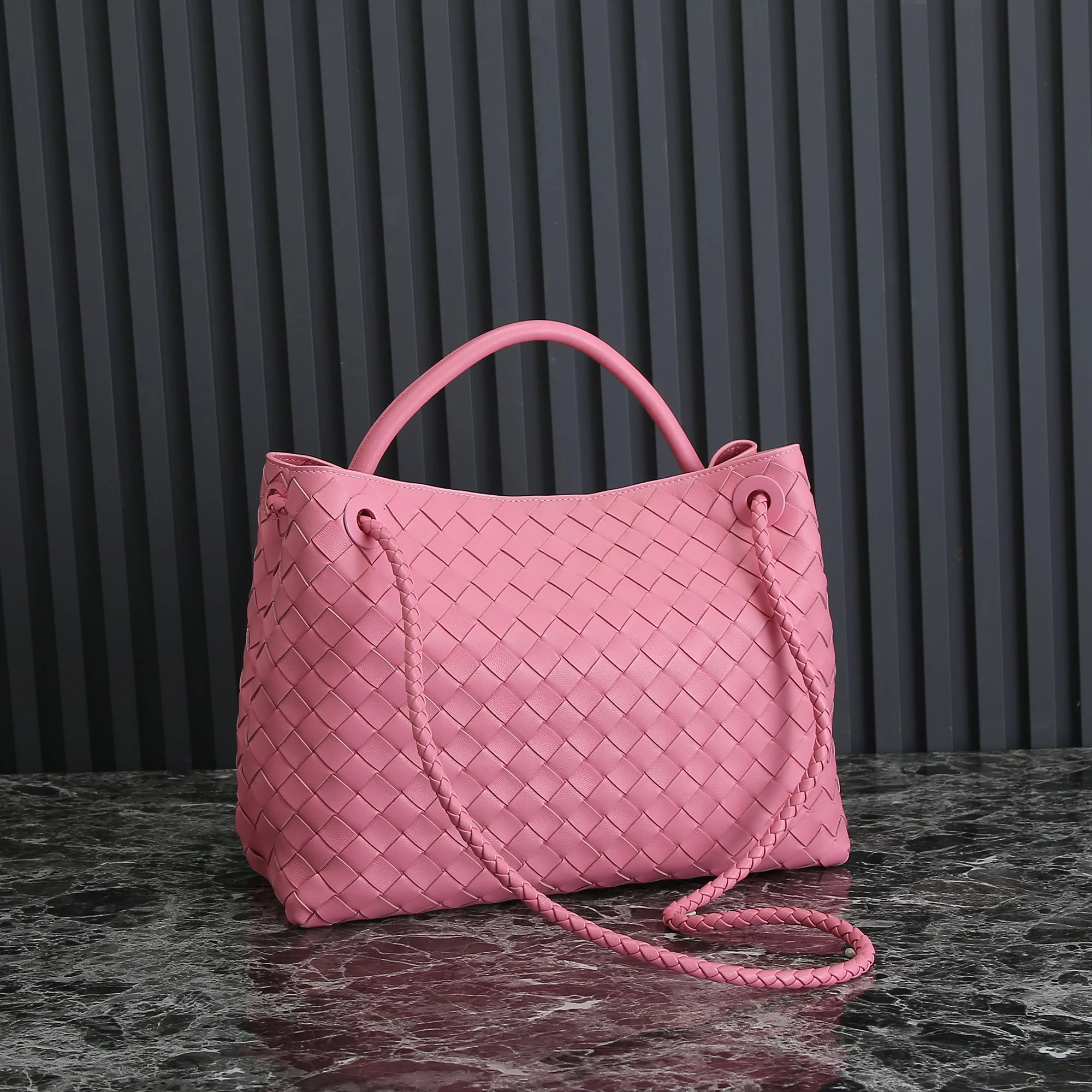 BOTTEGA VENETA Top Handle Bags Nappa Lambskin (Pink) 32X24X12 A130202608080568