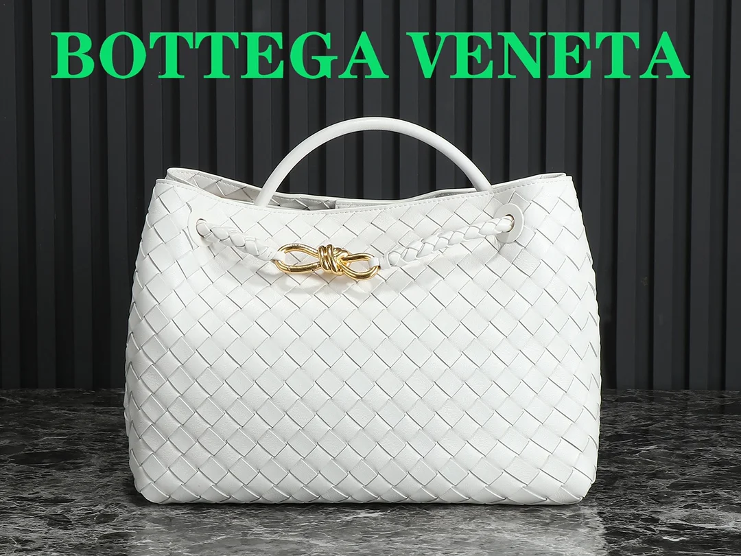 BOTTEGA VENETA Top Handle Bags Nappa Lambskin (White-Gold) 32X24X12 A130202608080560