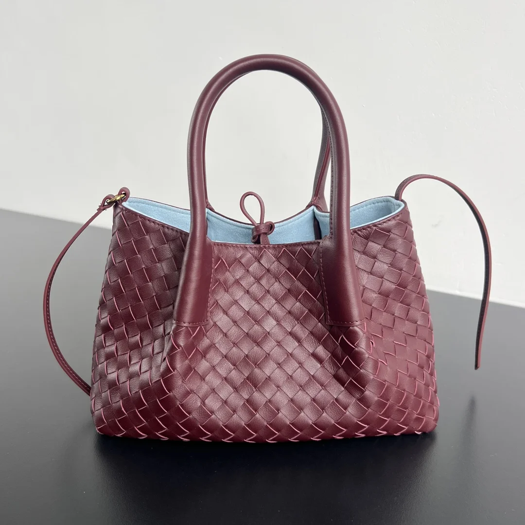 BOTTEGA VENETA Totes Bags Intrecciato Leather (Burgundy-Blue) 15X24X12CM H80202608080634