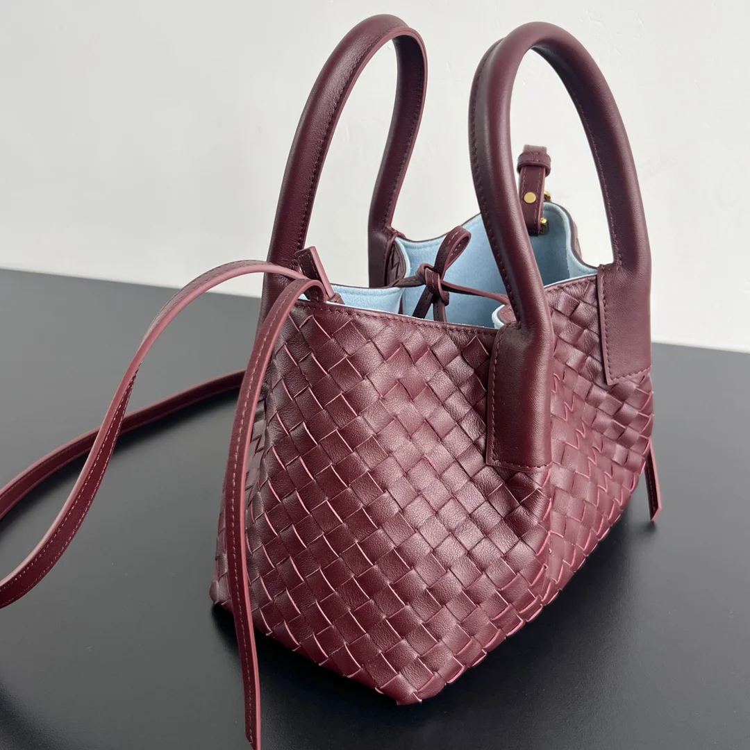 BOTTEGA VENETA Totes Bags Intrecciato Leather (Burgundy-Blue) 15X24X12CM H80202608080634 - Image 2