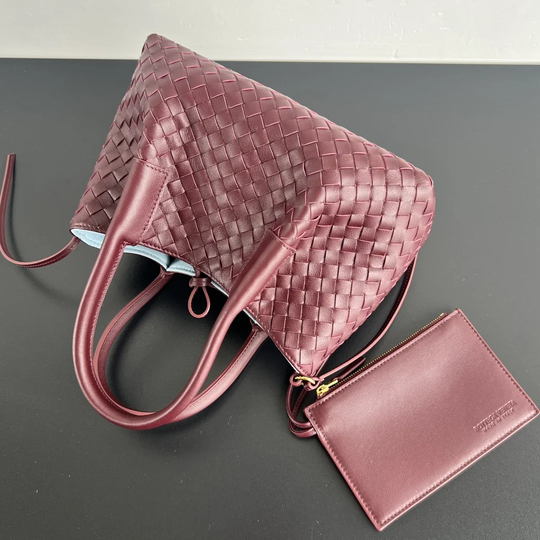 BOTTEGA VENETA Totes Bags Intrecciato Leather (Burgundy-Blue) 15X24X12CM H80202608080634 - Image 4