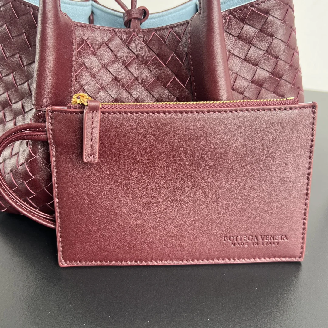 BOTTEGA VENETA Totes Bags Intrecciato Leather (Burgundy-Blue) 15X24X12CM H80202608080634 - Image 8