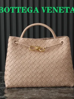 BOTTEGA VENETA Totes Bags Nappa Lambskin (Beige-Gold) 32X24X12 A130202608080571