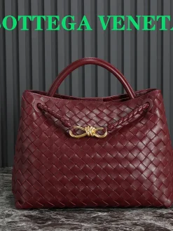 BOTTEGA VENETA Totes Bags Nappa Lambskin (Burgundy-Gold) 32X24X12 A130202608080564