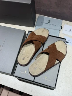 Alternative view of BRUNELLO CUCINELLI Slides Suede EU39-44 B90202608032676