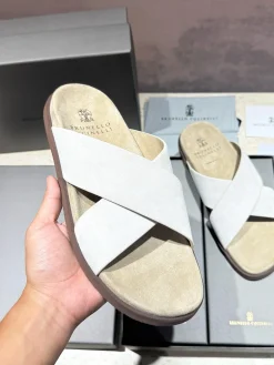 BRUNELLO CUCINELLI Slides Suede Microporous EU39-44 B90202608032674