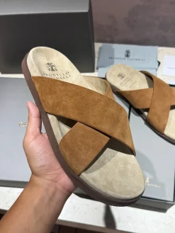 BRUNELLO CUCINELLI Slides Suede & Microporous EU39-44 B90202608032682
