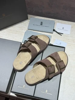 Alternative view of BRUNELLO CUCINELLI Slides Suede Microporous EU39-44 B90202608032685