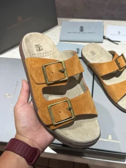 BRUNELLO CUCINELLI Slides Suede Microporous EU39-44 B90202608032688