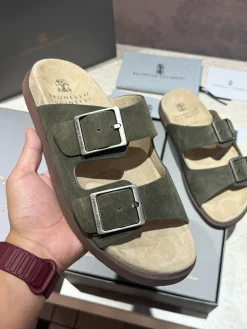 BRUNELLO CUCINELLI Slides Suede Microporous EU39-44 B90202608032690