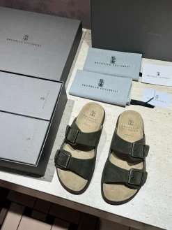 Alternative view of BRUNELLO CUCINELLI Slides Suede Microporous EU39-44 B90202608032690
