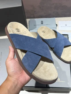 BRUNELLO CUCINELLI Slides Suede and Microporous EU39-44 B90202608032678