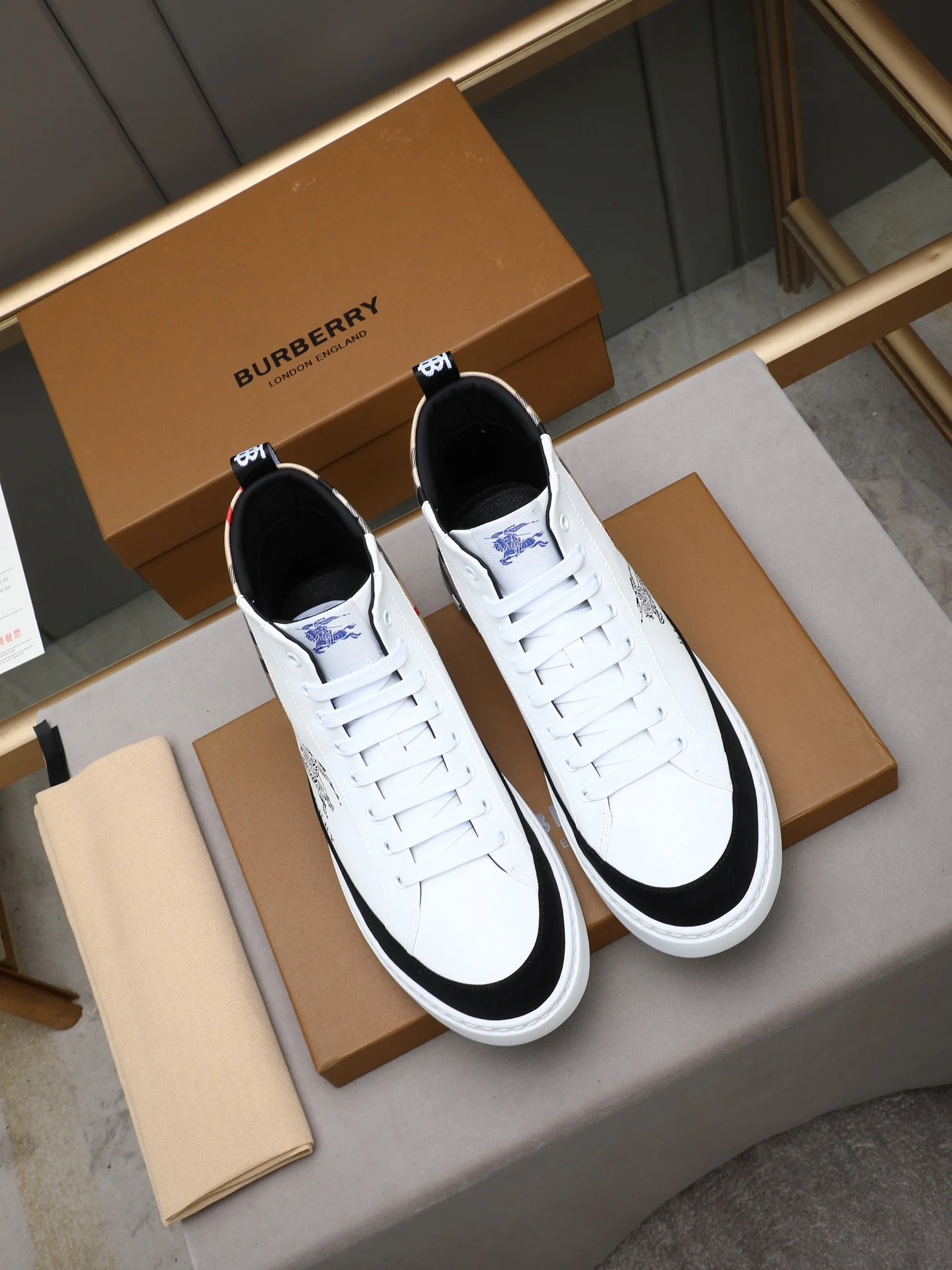 BURBERRY Sneakers Leather & Sheepskin EU38-44 B10202608030368 - Image 7