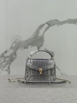 Alternative view of BVLGARI Top Handle Bags Calf Leather (Silver-Gold) 19X11X6CM H00202608080669