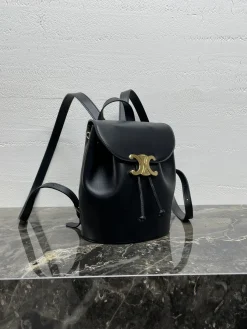 Alternative view of CELINE Backpacks Bags Leather (Black-Gold) 25X18X13CM I00202608090876