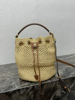 CELINE Bucket Bags Calf Leather (Beige-Brown) 23X25X20CM H50202608090582