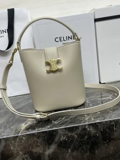 Alternative view of CELINE Bucket Bags Calfskin Leather (Beige-Gold) 16X19X12CM H00202608090234