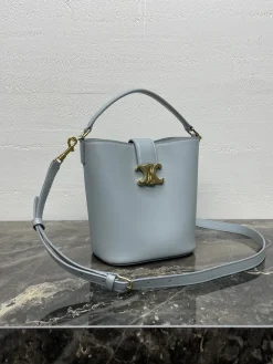 Alternative view of CELINE Bucket Bags Calfskin Leather (Light Blue-Gold) 16X19X12CM H00202608090233