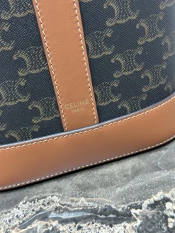 Alternative view of CELINE Bucket Bags Canvas (Brown-Black) 22X26X13CM E00202608090008