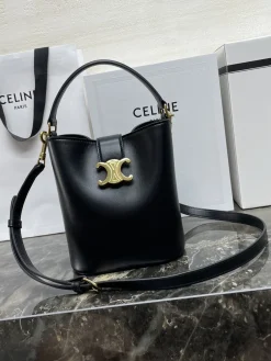 Alternative view of CELINE Bucket Bags Smooth Calf Leather (Black-Gold) 16X19X12CM H00202608090238