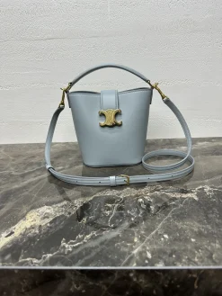 CELINE Bucket Bags Steel Hardware (Light Blue-Gold) One Size G30202608090023