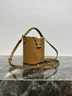 Alternative view of CELINE Bucket Bags Suede Calfskin (Brown-Gold) One Size D73202608090021