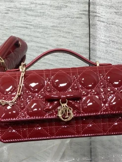 DIOR Clutches Bags Lamb Leather (Red-Gold) 21X11X5 CM G00202608060400