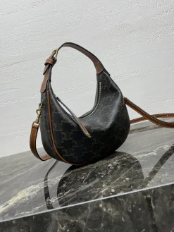 Alternative view of CELINE Shoulder Bags Calf Leather (Brown-Black) 21X24X5CM F00202608090414