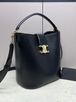 Alternative view of CELINE Shoulder Bags Calfskin Leather (Black-Gold) 28X24X16CM I50202608090020