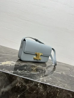 Alternative view of CELINE Shoulder Bags Calfskin Leather (Blue-Gold) 20X10X4CM F80202608090424