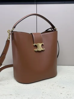 Alternative view of CELINE Shoulder Bags Calfskin Leather (Brown-Gold) 28X24X16CM I50202608090019