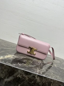 CELINE Shoulder Bags Calfskin Leather (Pink-Gold) 20X10X4CM F80202608090420