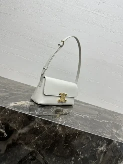 Alternative view of CELINE Shoulder Bags Calfskin Leather (White-Gold) 24X11X8CM G00202608091232
