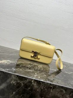 CELINE Shoulder Bags Calfskin Leather (Yellow-Gold) 20X10X4CM F80202608090426