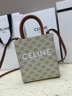 CELINE Shoulder Bags Coated Canvas (Beige-Brown) 20X17X6CM D80202608091406