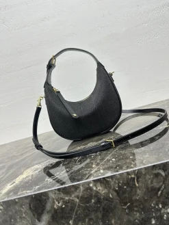 CELINE Shoulder Bags Denim Calf Leather (Black-Gold) 21X24X5CM E80202608090996