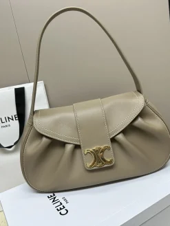 CELINE Shoulder Bags Leather (Beige-Gold) 33X19X9CM I00202608090864