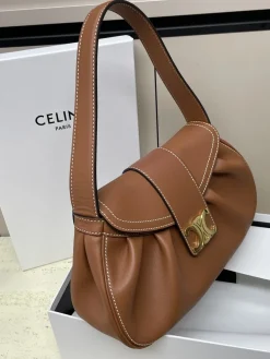Alternative view of CELINE Shoulder Bags Leather (Brown-Gold) 33X19X9CM I00202608090860