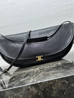 CELINE Shoulder Bags Metal Hardware (Black-Gold) 46X19X10 CM I60202608090203