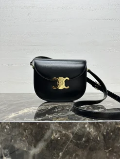 CELINE Shoulder Bags Metal Hardware (Black-Gold) One Size G80202608090165