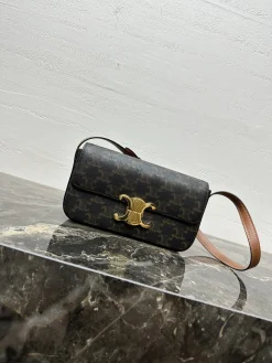 CELINE Shoulder Bags PVC Leather (Black-Gold) 20X10X4CM F50202608090416