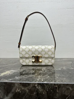 CELINE Shoulder Bags PVC Leather (White-Gold) One Size F50202608090418